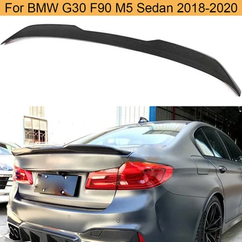 Araba Arka Bagaj Spoiler Kanat BMW 5 Serisi İçin G30 F90 M5 Sedan 2018-2022 İçin Karbon Fiber Arka Bagaj Boot Dudak Kanat Spoiler FRP