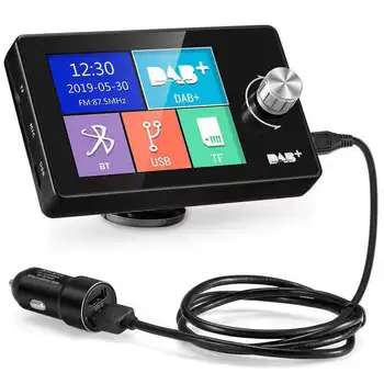 Dijital Yayın DAB + Araba Radyo Alıcısı Aux Çıkışı Renkli Ekran Bluetooth Müzik Çalar Eller Serbest Video Ekran Çok Fonksiyonlu