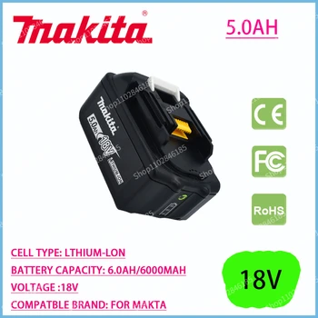 Makita pil 18V5. 0AH, şarj edilebilir lityum-iyon pil LXT BL1860B BL1860, şarj edilebilir elektrikli el aletleri için
