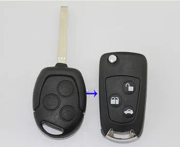 3 Düğmeler Boş Modifiye Çevirme Katlanır Uzaktan Anahtar Kabuk Ford Focus İçin FOB Durumda logo ile