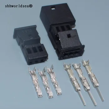 shhworldsea 0.6 mm 3p Erkek Dişi Oto stereo konnektör, araba hoparlörü Fiş Tiz Priz BMW 1-968700-1 B/1355620-1