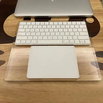 2 İn 1 Şeffaf Akrilik Tepsi Bilek İstirahat İçin Apple Sihirli Klavye İle KİMLİK Sihirli Trackpad Standı Bilek Desteği Pad