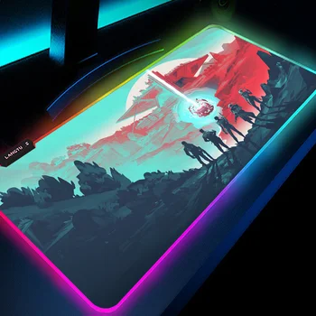 Valorant Dizüstü oyun Mousepad Gamer Aydınlık fare altlığı Klavye Pedi Masa Matı LED fare altlığı Arkadan Aydınlatmalı RGB Oyun Halısı Xxl Playmat