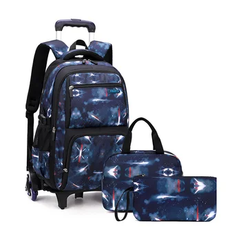 Çocukların Bagajında taşımak Birincil ortaokul çantası Haddeleme erkekler için sırt çantası Tekerlekli Çanta yemek kabı Arabası okul çantası s