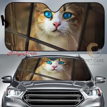 Kedi Sevimli Mavi Gözler Hd Araba Güneş Gölge Hediye Fikirleri 2022